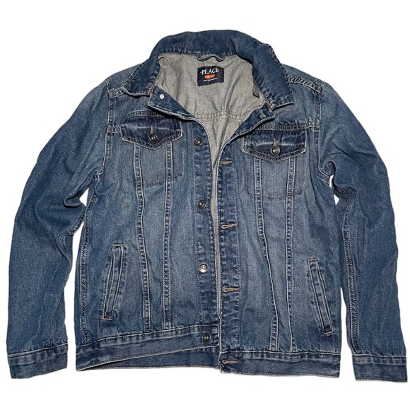 Childrens Place Boys Denim Jacket Coat Sz Large 100% Cotton Excellent Condition - Picture 1 of 7
